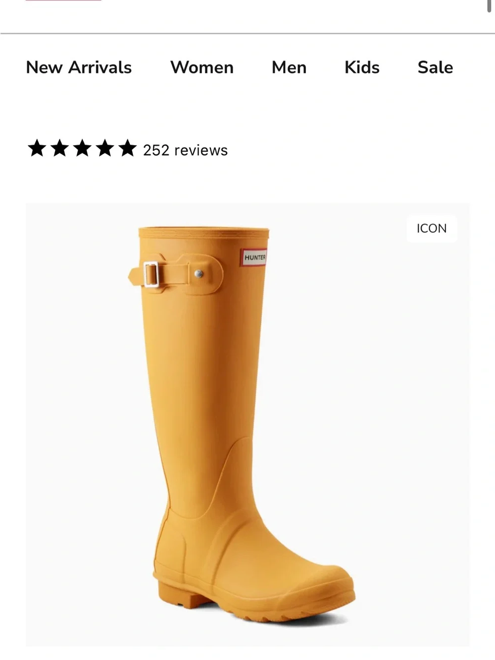 Hunter Tall Rubber Boots in Mustard